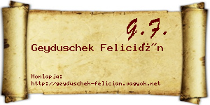 Geyduschek Felicián névjegykártya